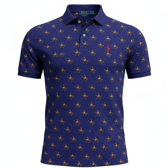 Polo Ralph Lauren Other - Polo Ralph Lauren Polo Men Small Blue All Over Pony Print Classic Fit Short Slee